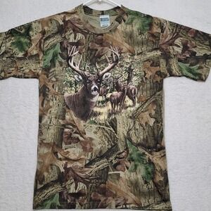 Advantage Timber Mens Camo T Shirt Size Medium Camouflage Short Sleeve Sportex